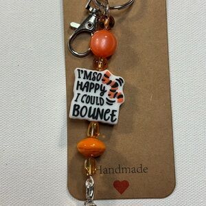 Handmade Orange Beaded Keychain/Purse Charm Tigger inspired